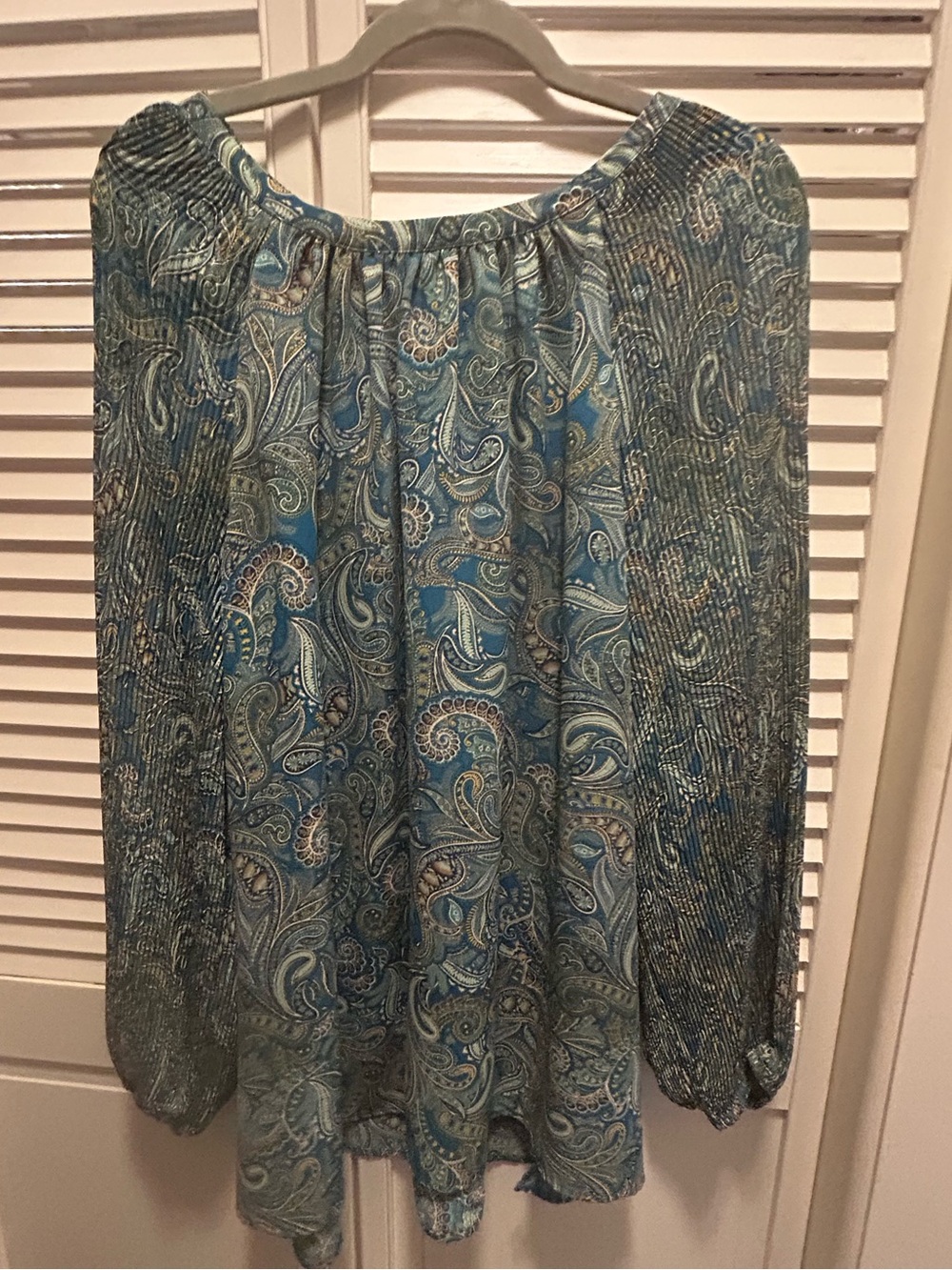 J. Jill Blue Paisley Peasant Blouse